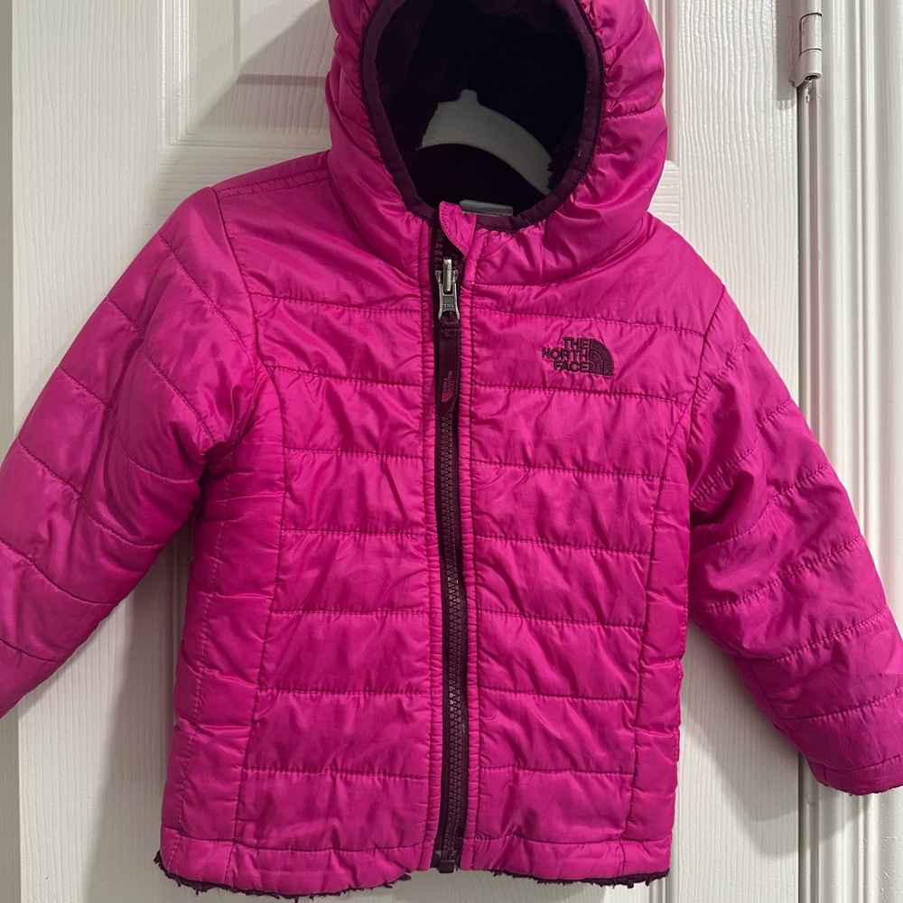 The North Face Reversible Fuchsia Puffer Jacket, 12-18 months
